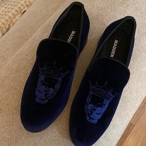 Steve Madden Royal Blue Velvet Loafers size 9 new
